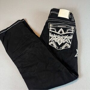 Montero Premium Black Denim Jeans Men’s 30x30 Heavy White Stitch Western Rodeo